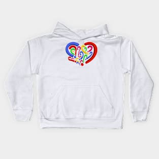 Who is in my heart? Different colors 3 Kids Hoodie